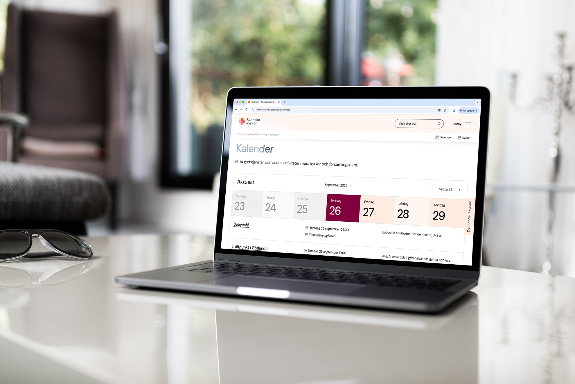 Laptop med kalender