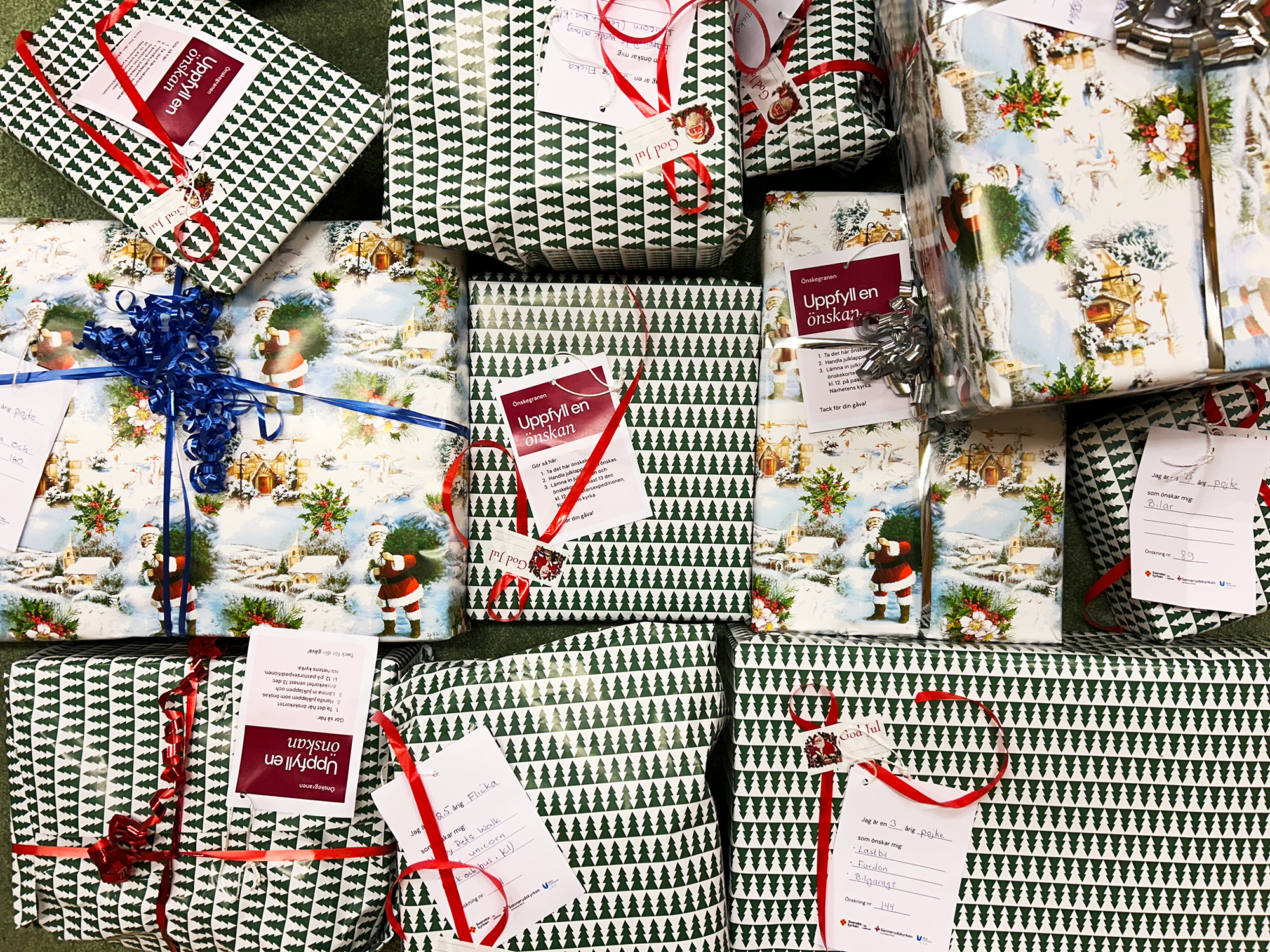Julklappar till julinsamlingen Önskegranen