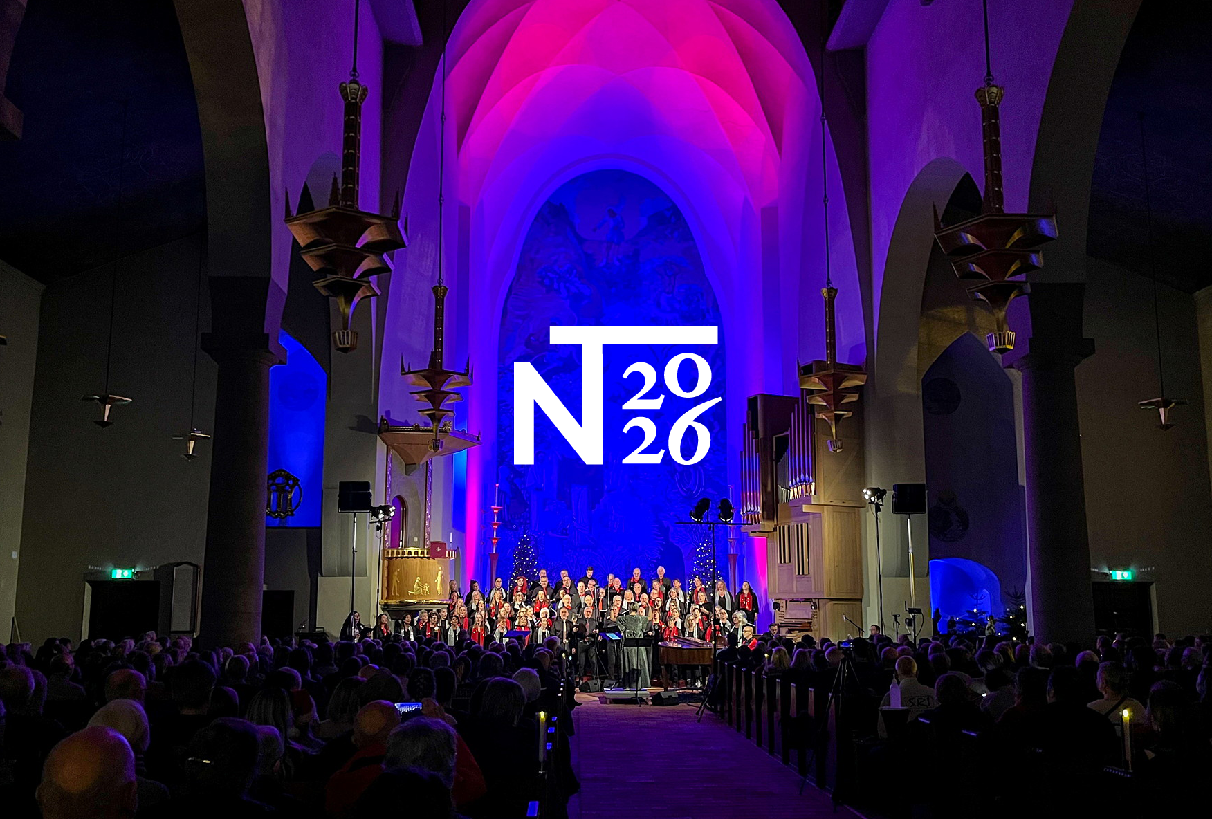 Konsert i kyrka med NT-logga