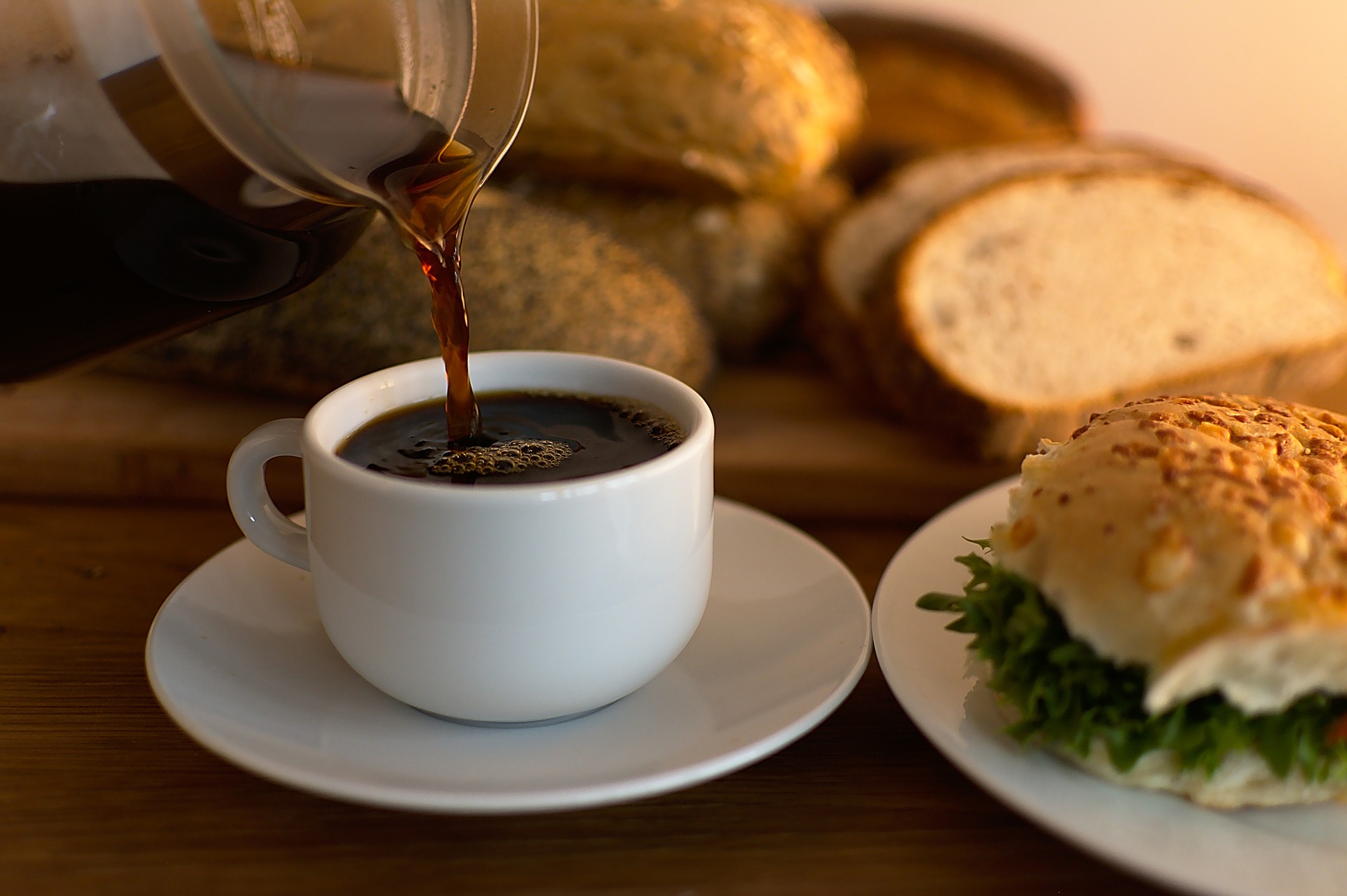 Kaffekopp med smörgås